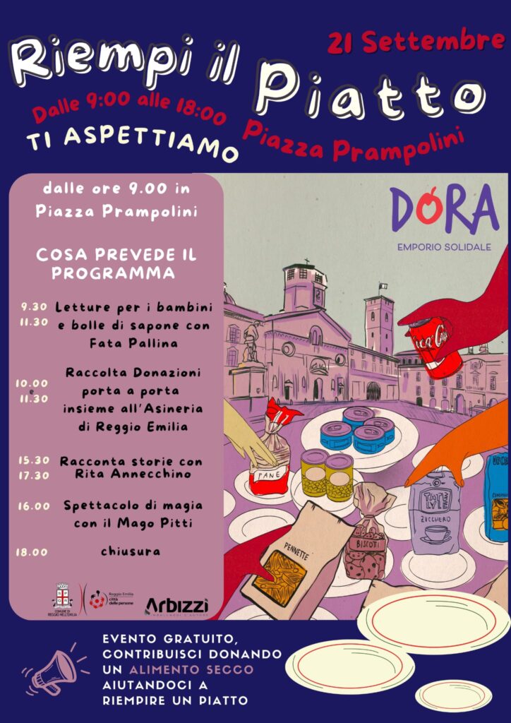 Riempi il piatto! Un evento imperdibile in Piazza Prampolini il 21 settembre